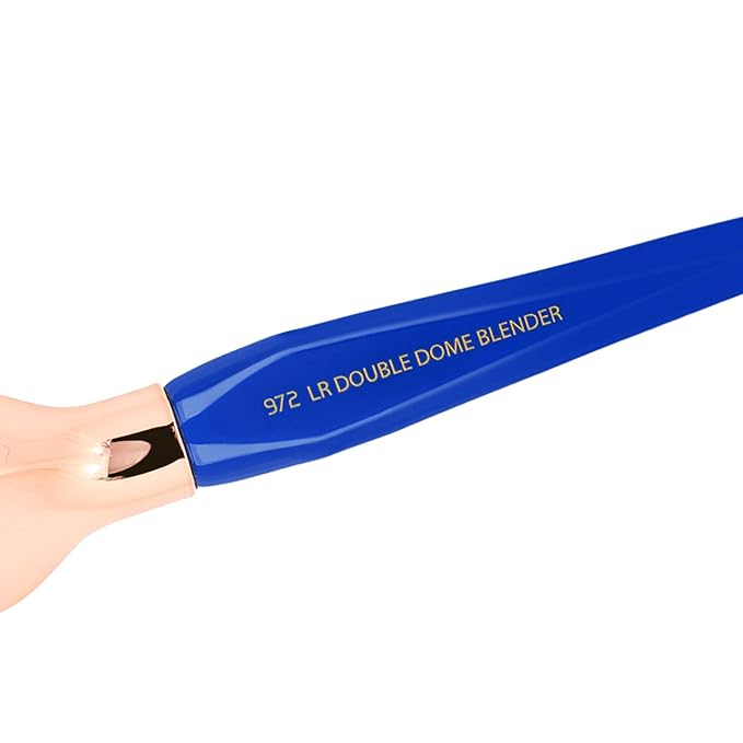 Bdellium Tools Professional Makeup Brush - Golden Triangle 972 Large Rounded Double Dome Blender - With All Vegan and Soft Synthetic Fibers, For Foundation Application & Blending (Blue, 1pc)-VivaGrace Women