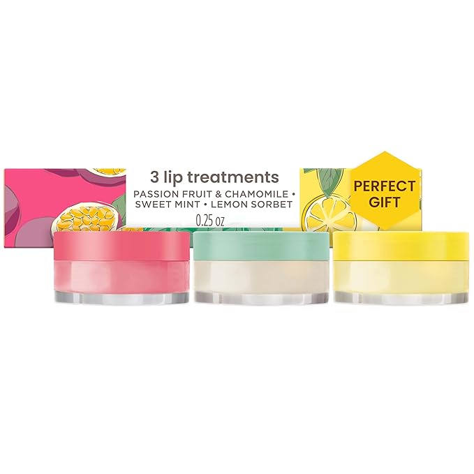 Burt's Bees Lip Mask Set- Overnight Intensive Treatment Revives & Nourishes for All Day Hydration, College Back to School Dorm Essentials, Passion Fruit & Chamomile, Sweet Mint & Lemon Sorbet-VivaGrace Women