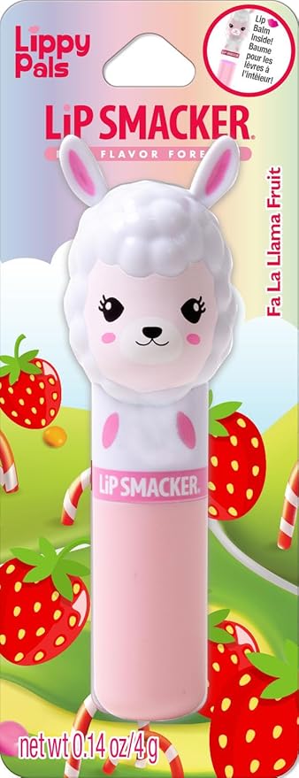 Lip Smacker Lippy Pals Llama, Flavored Moisturizing & Smoothing Soft Shine Lip Balm, Hydrating & Protecting Fun Tasty Flavors, Cruelty-Free & Vegan - Straw-ma-Llama berry-VivaGrace Women