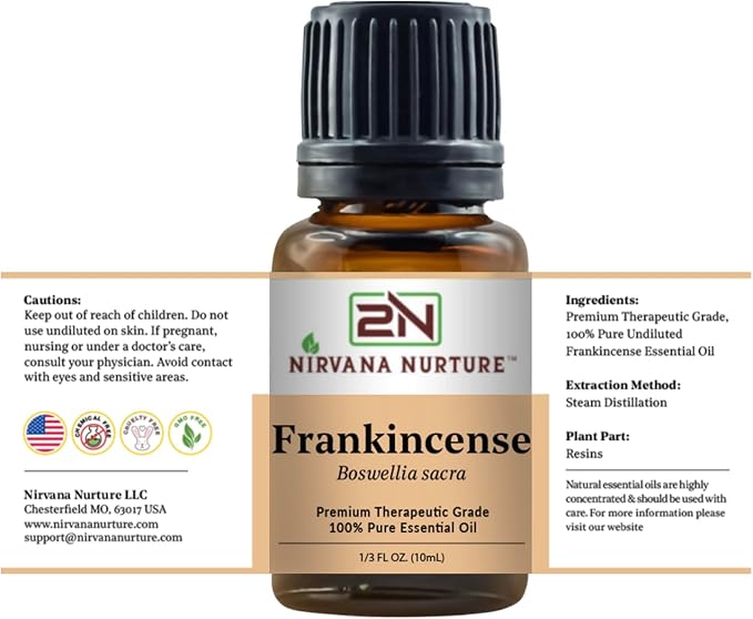 Frankincense Sacra Essential Oil 100% Pure Premium Therapeutic Grade, Undiluted - Aromatherapy Diffuser for Calm and Relaxation, Skin Care, Hair Care-VivaGrace Women