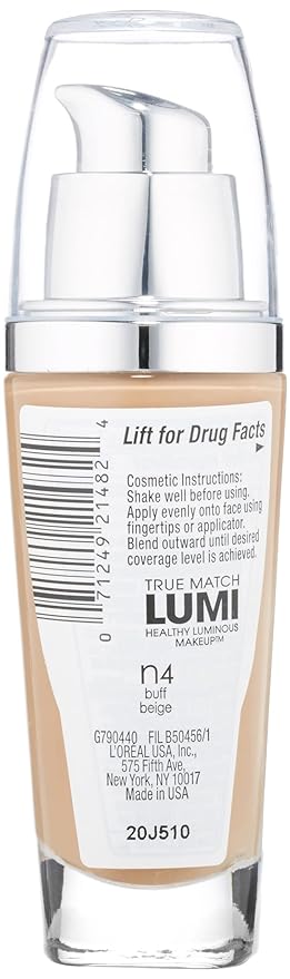 L'Oreal Paris True Match Lumi Healthy Luminous Makeup, N4 Buff Beige, 1 fl; oz.-VivaGrace Women