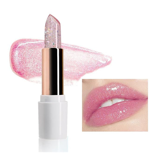 Magic Color Changing Lipstick, pH Lip Balm Glitter Shimmer Lipstick Plumping Glimmer Glow Jelly Lipstick, Hydrating Lasting Nourishing Moisture Lip Care Temperature Color Change Lip Gloss (4#)-VivaGrace Women