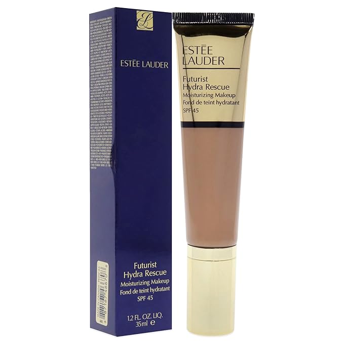 Estée Lauder Futurist Hydra Rescue Moisturizing Foundation SPF 45, 12 Hour Glow, 1.2 oz., 4N1 Shell Beige-VivaGrace Women