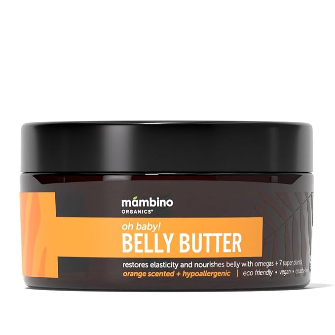 Oh Baby! Belly Butter – Organic Stretch Mark Cream for Pregnancy with Dutch Shea & Cocoa Butter – Vitamins, Omegas for Elasticity – Vegan Cruelty-Free Maternity Care by Mambino Organics, 2.5 fl oz-VivaGrace Women