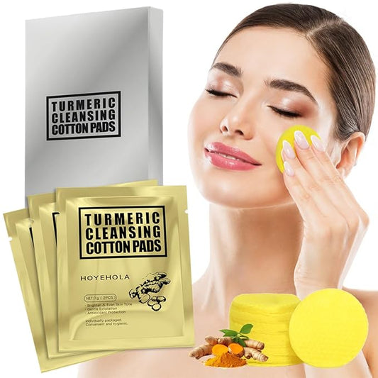 Kojic Acid Turmeric Cleansing Face Pads: Deep Exfoliating Individually Wrapped Turmeric Pads 10Packs(20Pads) for Dark Spots