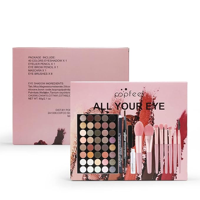 All-in-one Makeup Set Holiday Gift Surprise | Full Makeup Kit for Women Essential Starter Bundle Include Eyeshadow Palette Lipstick Blush Concealer Face Powder Eyeliner Mascara Soft Brush-VivaGrace Women