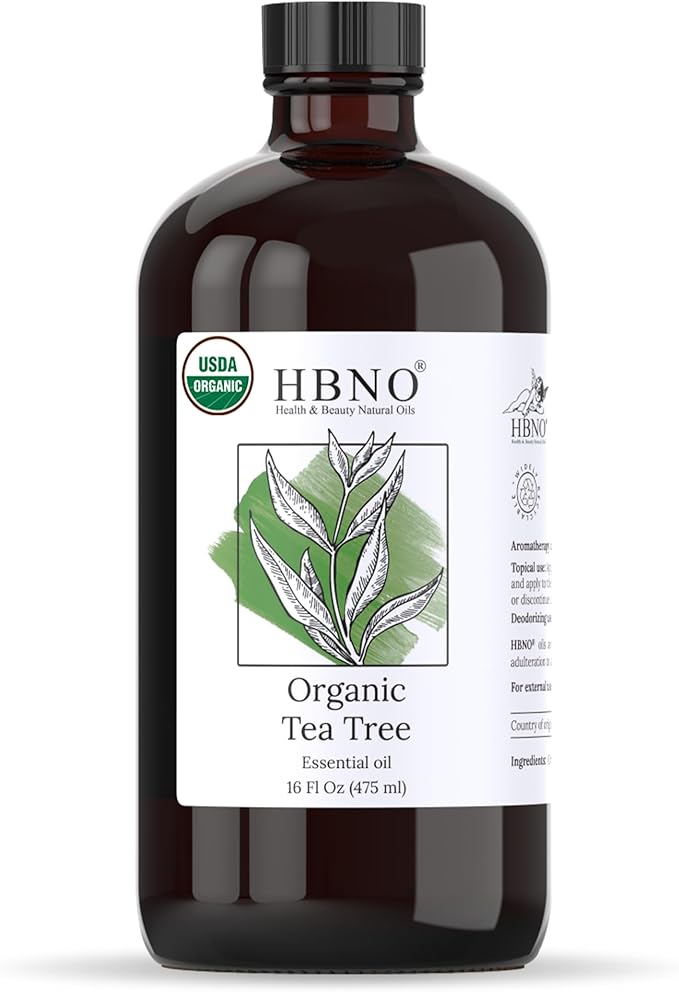 HBNO Organic Tea Tree Oil - Huge 16 oz (475ml) Large Size - Ideal for Diffusers, Cleaning Agents, Deodorizers, and Flavoring Agents.-VivaGrace Women