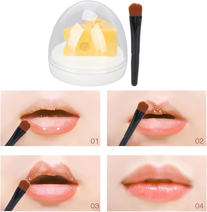 Cheese Shaped Lip Balm, Moisturizing Nourishing Repair Lip Balm, Hydrating Lip Balm for Chapped Cracked Lips 0.3oz(02)-VivaGrace Women