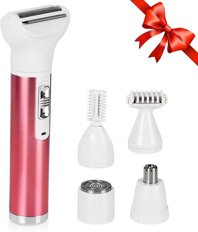 Women Face Epilator, 5-in-1 depiladora, Facial Hair Removal for Women, Facial epilator, Hair Removal Device, 5 Attachments for Eyebrows, Nose, Body-VivaGrace Women