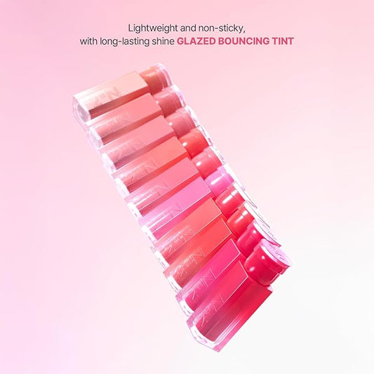 2aN Glaze Bouncing Tint – Lightweight, Moisturizing Lip Tint with High-Shine Finish, Smooth, Light Plumping, Comfortable Wear, Korean Makeup (Peach Chou, 0.16 oz)-VivaGrace Women