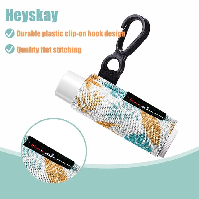 3PCS Lip Balm Holder Sleeves Chapstick Holder Keychain Lip Gloss Holder Keychain Elastic Sleeves (Boho Pattern)-VivaGrace Women