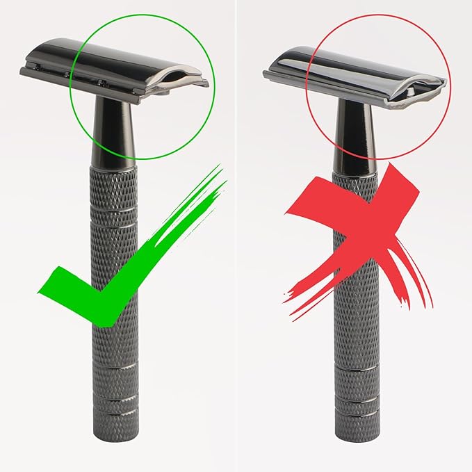 Gun Black Safety Razor, Single Blade Razors for Men & Women, with 10 Stainless Steel Double Edge Blades, Reusable Metal Razor, 1 Blade Razors, Eco-Friendly, Smooth and Close Shave, Plastic Free-VivaGrace Women