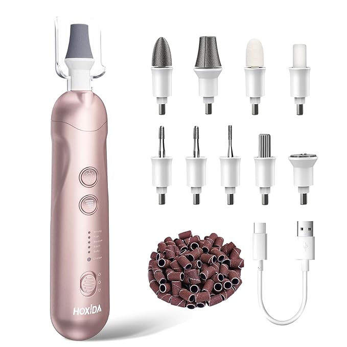 Cordless Electric Nail File Set, Rechargeable Pedicure Tools for feet, Professional Manicure Pedicure Kit 5 Speeds Hand Foot Care Nail Drill for Thick Nail Toenail Cuticle Women Men Pets-VivaGrace Women