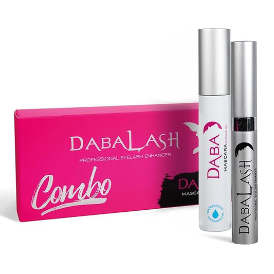 DABALASH Waterproof Combo – Professional Eyelash & Brow Growth Serum + Waterproof Mascara – Promotes the Appearance of Naturally Longer, Fuller & Thicker Lashes + Brows – 0.18 oz & 0.45 oz