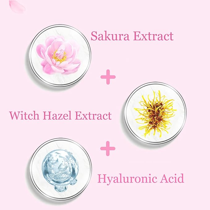6Pcs Amino Acid Skin Care Products Set, Sakura Skin Care Sets, Nicotinamide Skin Care Gift Set for Women Girls, Skincare Routine Set, Face Care Kit with Cleanser, Mask, Toner, Eye Cream, Moisturizer-VivaGrace Women