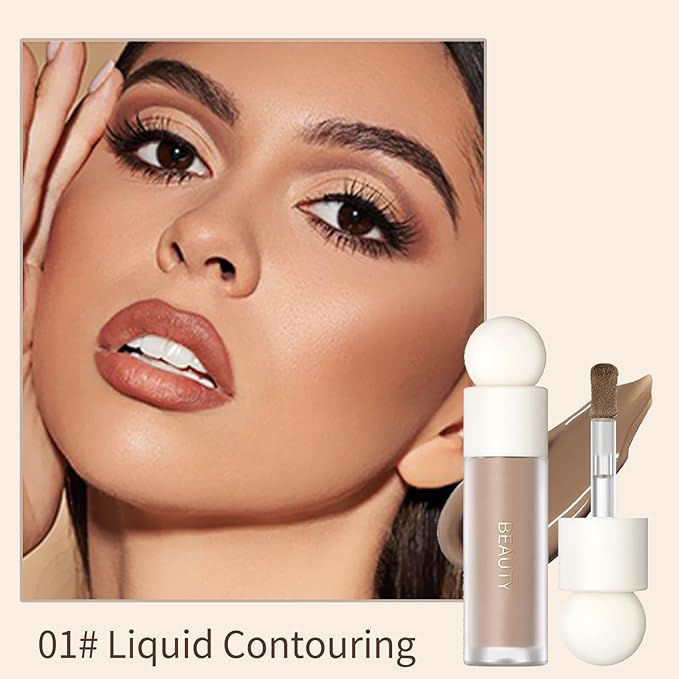 Erinde 3 Colors Liquid Highlighter Blush Contour Set, Natural Matte Face Blush Bronzer, Natural Glossy Liquid Illuminator for Face and Body, Lightweight Blendable Silky Smooth Texture, Cruelty-free-VivaGrace Women