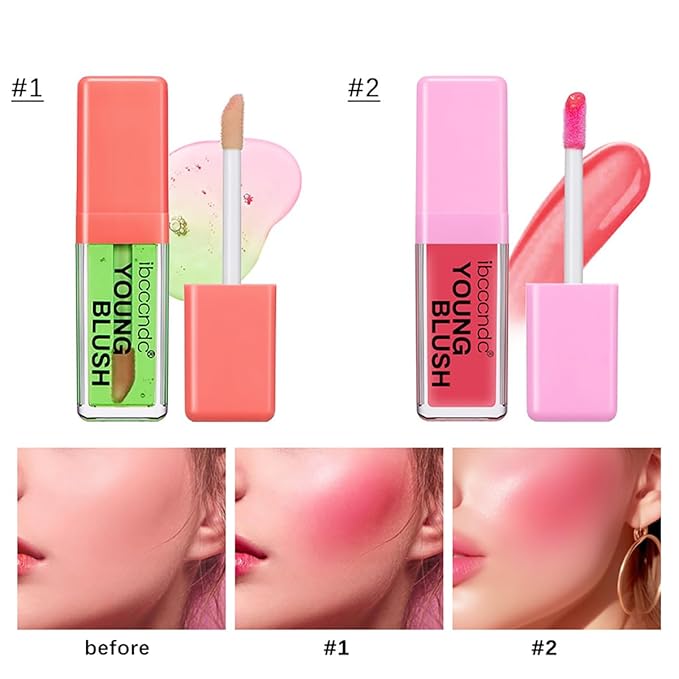 Color Changing Blush Oil, Skin's Natural PH Changing Blush for Dewy, Lightweight & Waterproof & Moisturizing Formula, Lasting Hydrating Rouge for All Skin, Easy To Blend, 6.5ml (Pink)-VivaGrace Women