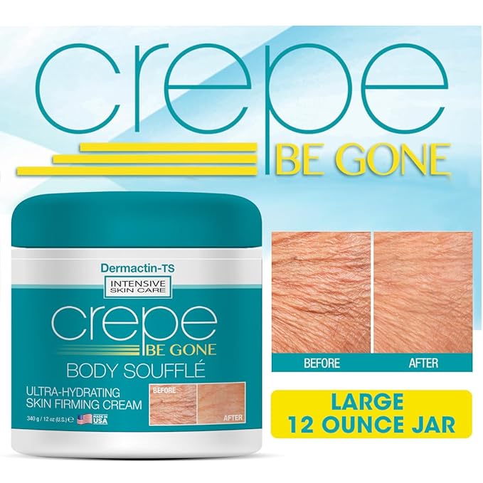 Crepe Be Gone Body Souffle Classic - Large 12 ounce - Ultra Hydrating Crepe Skin Firming Cream for Neck,Chest, Arms & Legs-VivaGrace Women