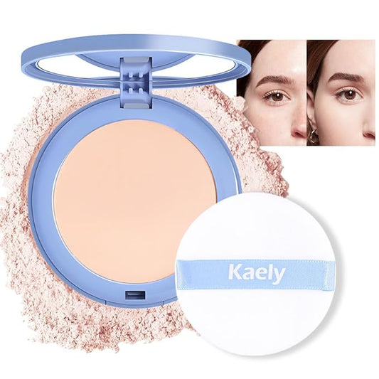 evpct Kaely Oil Control Pressed Face Powder, Get Smooth Flawless Fine Lines and Lightweight Finishing Foundation, Control Shine Long Lasting Waterproof Face Setting Powder Cosmetic, 04 Ivory-VivaGrace Women