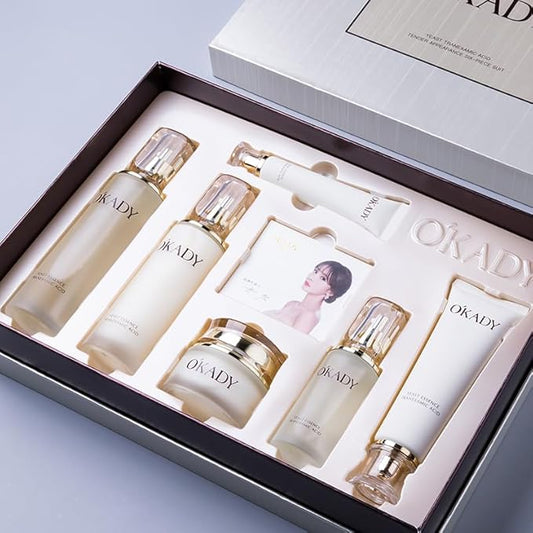 O’KADY Face Skincare Sets Anti Aging Beauty Products Skin Care 6-piece For Women Skincare Kits With Cleanser,Toner,Serum,Eye Cream,Lotion,Facial Cream,Primer Cream Travel Kit For Wife Mom-VivaGrace Women