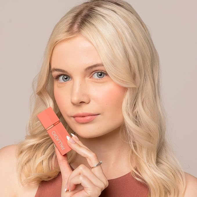 Palladio Liquid Blush for Cheeks & Lips 2-in-1 Makeup Face Blush, Weightless Cream Formula, Smudge Proof Long-Wearing Pigmented Blush, Natural Look Makeup Face Blushes, Dewy Finish, Rose Cloud-VivaGrace Women
