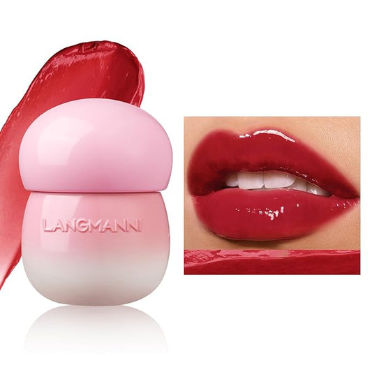 Glow Lip Balm,Moisturizing Lip Balm For Dry,Chapped Lips, Hydrating Lip Balm Repair Lip Sleeping Mask,Nourish & Hydrate Shine Glossy Lip Gloss,Not Sticky Tinted Lip Balm Lip Care (5# Wine Red)-VivaGrace Women