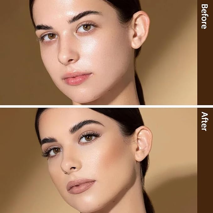 Pressed Face Powder, Flawless and Oil Control Pressed Setting Powder, Long Lasting Matte Finish 4# COCOA 04-VivaGrace Women