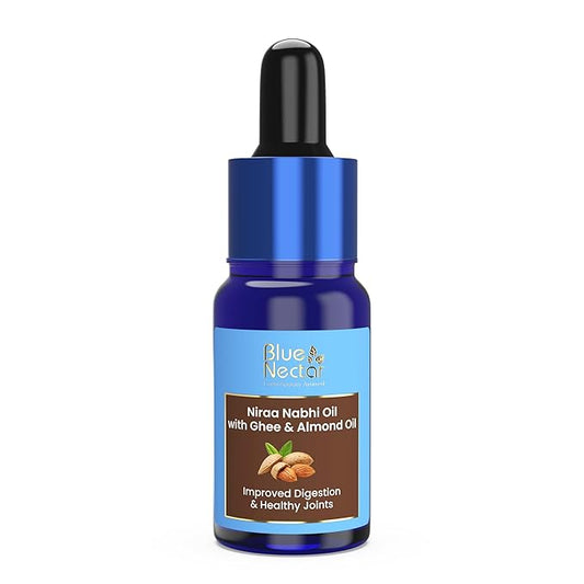 Blue Nectar Ayurveda Nabhi Oil with Ghee & Almond Oil | Natural Navel Oil for Belly Button for Digestion & Joint Health | 100% Natural & Herbal (21 Herbs, 0.33Fl Oz)-VivaGrace Women