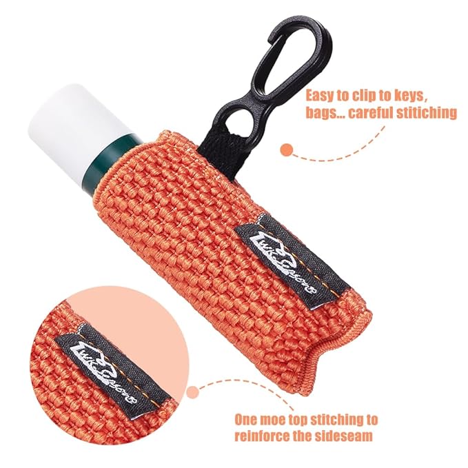WKieason Lip Balm Sleeves Holder Keychain 4pcs Clip on Chapstick Keychain Holder Pouch Tight-Knit Elastic Lipstick Key Chain Holder-VivaGrace Women