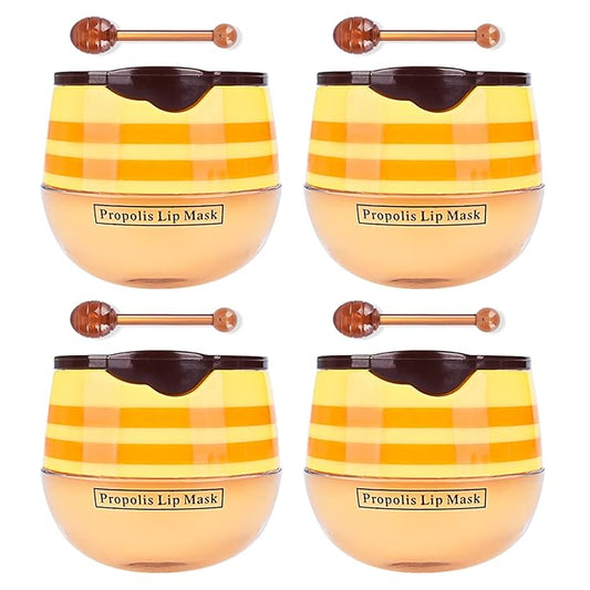 4Pcs Honey Lip Mask Pot, Moisturizing Honey Lip Masks-VivaGrace Women