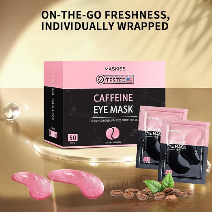 Under Eye Patches (50 Pairs), Caffeine Eye Masks for Dark Circles Puffy Eyes Undereye Bags, Collagen Eye Patches for Wrinkles and Puffiness, Skin Care Gift for Her-VivaGrace Women