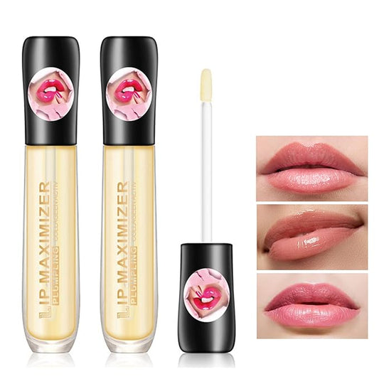 2 Pcs Lip Plumper Lip Gloss,Lip Maximizer Balm Plumper Lip Plumping Serum,Heathly Lip Moisturizer Enhancer Hydrated Lips,Reduces Improves Dry Lip Lines Lip Plumping Gloss Lip Extreme Volume-VivaGrace Women
