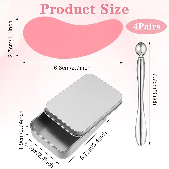 Under Eye Patches, 4 Pairs Reusable Under Eye Patches, Eye Patches for Puffy Eyes, with Metal Eye Cream Applicator, Eye Mask Silicone Eye Patches for Lifting Effect & Minimize Fine Lines & Wrinkles-VivaGrace Women
