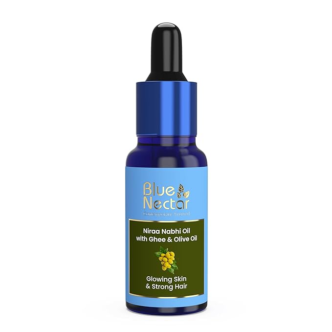 Blue Nectar Ayurveda Navel Oil with Ghee & Olive for Belly Oiling | Natural Belly Button (Nabhi) Oil for Radiant Skin & Deep Hydration (22 Herbs, 1 Fl Oz)-VivaGrace Women