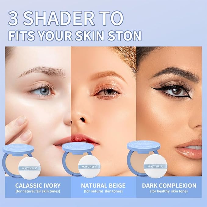 Oil Control Face Pressed Powder, Matte and Smooth Translucent Powder Setting Powder Makeup, Waterproof Long Lasting Finishing Face Powder, Cruelty-free(#02 NATURAL BEIGE)-VivaGrace Women