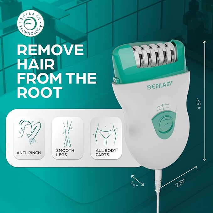 Epilady Speed Corded Epilator for Women | Compact Hair Removal Device for Arms, Legs, Underarms & Bikini Area, Epilators Hair Removal for Women-VivaGrace Women