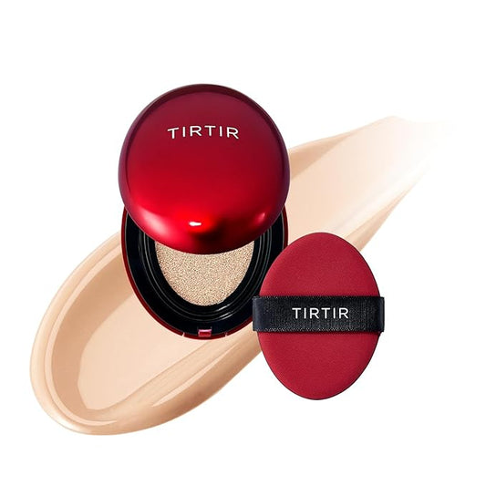 [*Mini Size*] TIRTIR Mask Fit Red Cushion Foundation | Full coverage, Weightless, Skin fit, Satin Glow Finish, Korean Makeup, beauty, Tattoo cover up, Buildable (#21C Cool Ivory, 0.15 Fl Oz)-VivaGrace Women