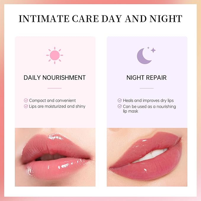 Erinde Lip Butter Balm, Moisture Hydration Lip Butter Gloss, Sheer Tinted Lip Mask and Lip Balm, Soothing Lip Treatment Care Makeup, Shine Lip Glow Oil for Dry, Chapped Lips, 05 Cherry-VivaGrace Women