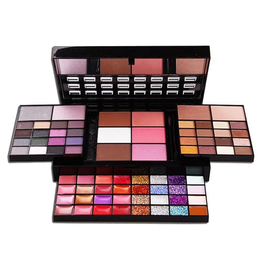 All-in-One Makeup Gift Set Carry All Makeup Kit for Women Full Kit With Makeup Bag Lipgloss Lipstick Concealer Blush Foundation Face Powder Eyeshadow Palette Cosmetic Palette #2-VivaGrace Women