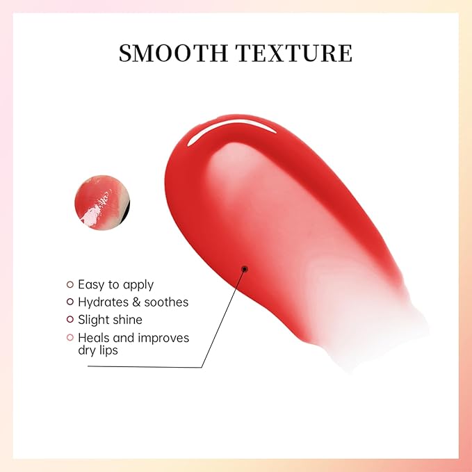 Lip Glowy Balm Butter Lip Balm Plumps Moisturizing Hydrating Lip Mask Repair Moisturizer Lips Care Lip Treatment for Dry Cracked Lip, Glossy Finish, Vegan Tinted Lip Balm Chapstick (#6 Pink Sugar)-VivaGrace Women