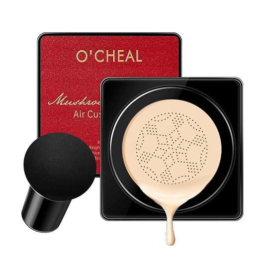 GL-Turelifes Mushroom Head Air Cushion CC Cream Foundation Water Feeling Flawless BB Cream Moisturizing Oil Control,lightweight & Smoothing Natural Face Concealer (H-02 Natural, 0.53 Oz)-VivaGrace Women