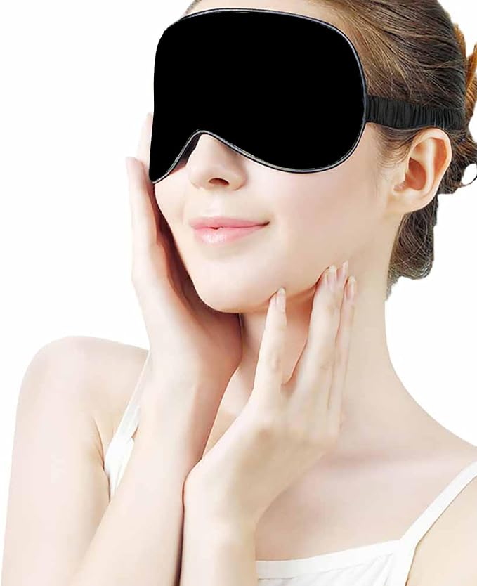 Personalized Eye Masks for Sleeping Add Photo Text Logo Name for Wedding Favor Satin Bachelorette Bridesmaid Gift Solid Black-VivaGrace Women