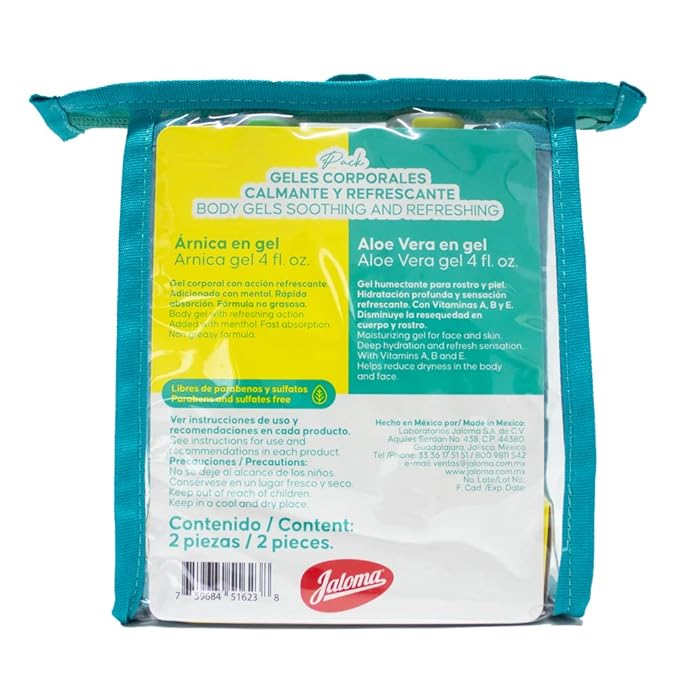 JALOMA Body Gel Pack, Arnica and Aloe Vera Moisturizer Gels, 2 Pieces Inside Each Gift Bag, 1 Gift Bag-VivaGrace Women