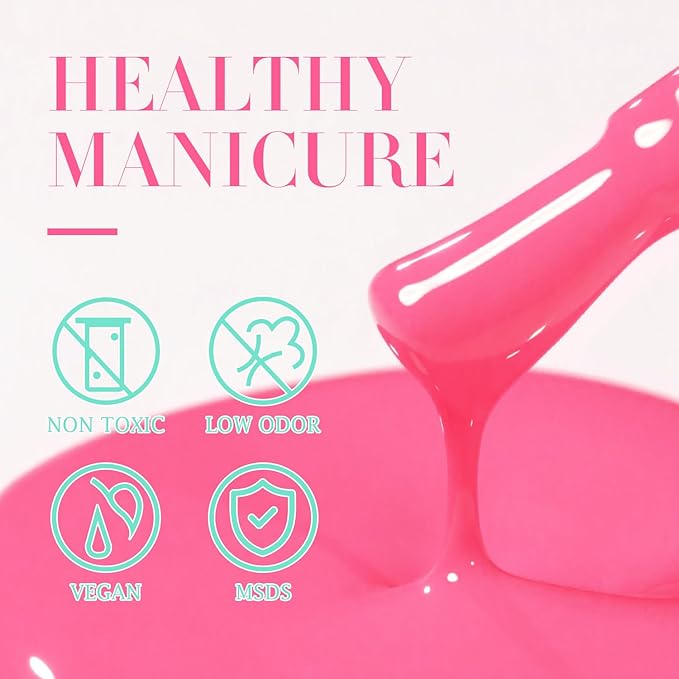 Double Rhythm 0.50 OZ Translucent Gel Polish Same Color Same Bottle Sheer Pastel Neutral Natural Milky 15 ML Jelly UV Nail Art DIY at Home (Cherry Rose-A1046)-VivaGrace Women