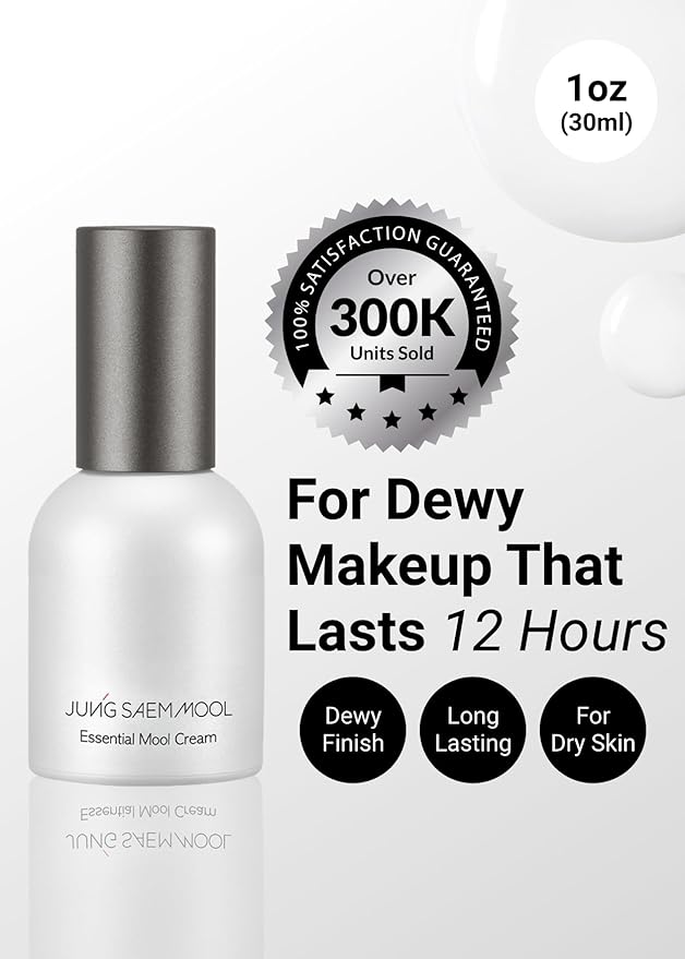 JUNG SAEM MOOL Essential Mool Cream 1 Fl Oz, Lightweight Watery Face Cream with Ceramide and Panthenol for Deep Hydration and Radiant Skin, Skin Barrier Support, Korean Foundation Makeup Prep-VivaGrace Women