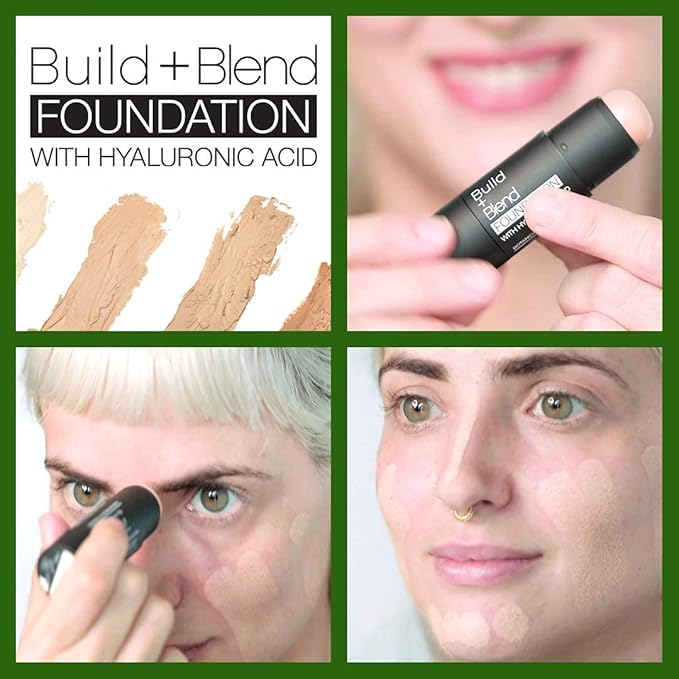 Palladio BUILD & BLEND Foundation Stick, Medium Coverage Buildable Contour Stick for Face, Ultra Blendable Creamy Formula for a Natural Shine Free Finish, Professional Makeup for Perfect Look, 0.25 Ounce (Natural Beige)-VivaGrace Women