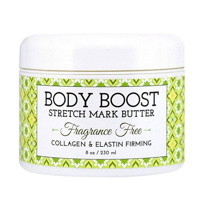 Body Boost Fragrance Free Stretch Mark Butter, 8 oz-Repair Stretch Marks and Scars- Clinically Proven Ingredients- Pregnancy and Nursing Safe-VivaGrace Women