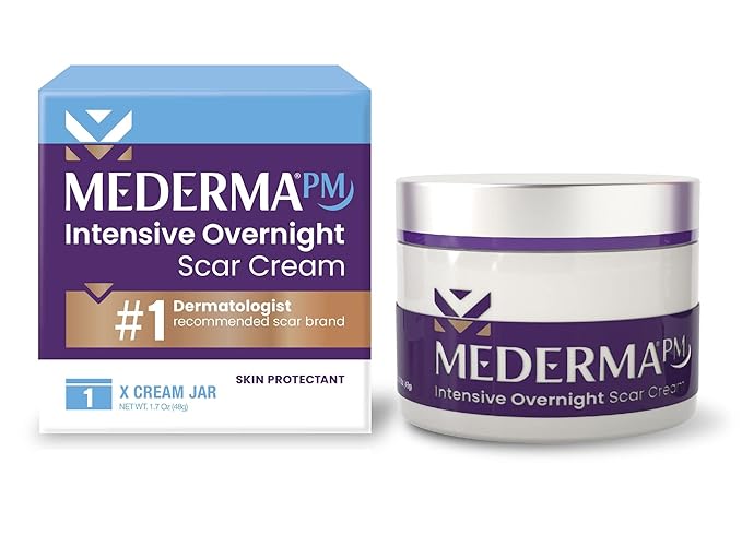 Mederma Stretch Marks Therapy, Helps Prevent and Treat Stretch Marks, Safe to Use When Pregnant & PM Intensive Overnight Scar Cream, Works with Skin's Nighttime Regenerative Activity-VivaGrace Women