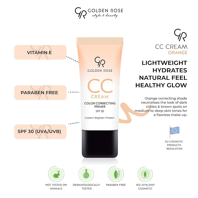 Golden Rose Makeup CC Cream Color Correcting Primer - (Orange)-VivaGrace Women
