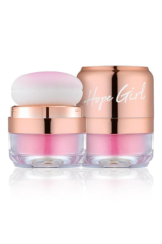Hope Girl 3D Powder Blusher 0.17oz | Skin-Loving Korean Mini Blush for Cheeks and Eye Makeup w/Allantoin | K Beauty Cool Toned Vibrant Sunkissed Fine Powder Makeup Blush Cosmetics (#01 Sexy Rose)-VivaGrace Women